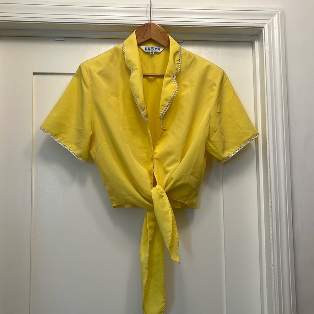 Vintage Yellow Silk Shirt